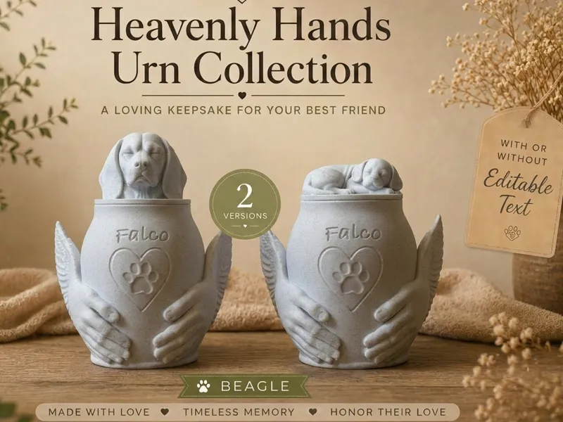 Beagle Heavenly Hands Urn Collection