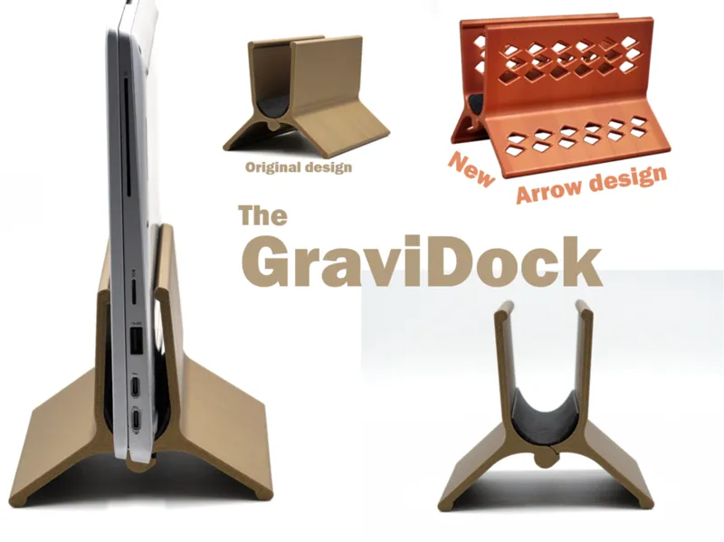 GraviDock - gravitational laptop and tablet stand