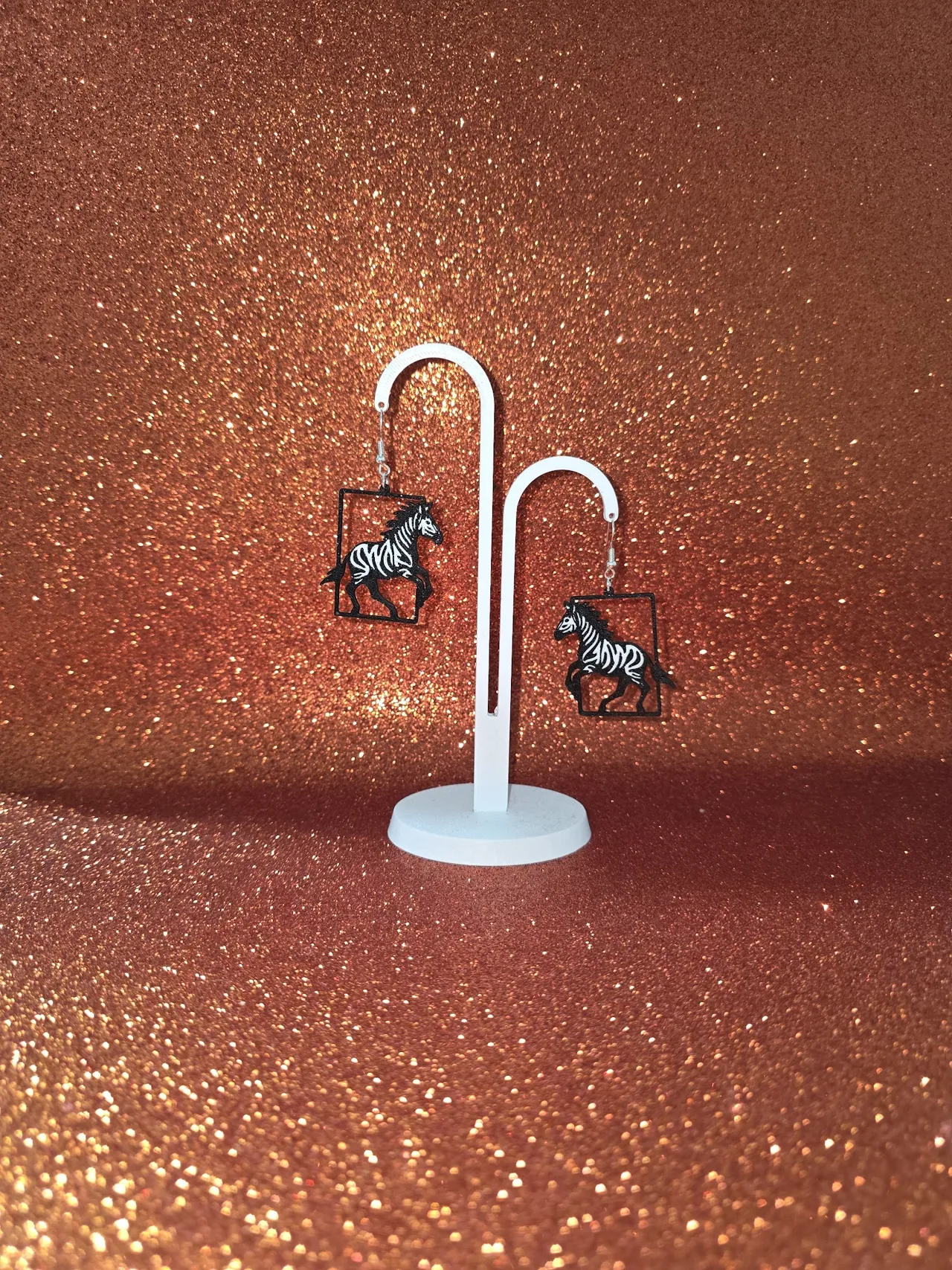 Wild zebra earrings view 3
