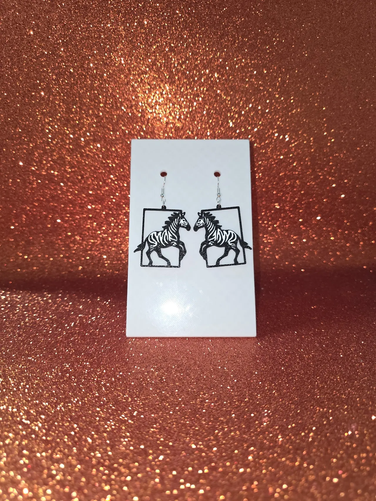 Wild zebra earrings view 2