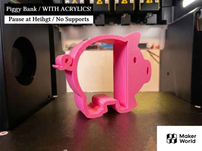Piggy Bank "Break to Open" - Embedded Acrylic