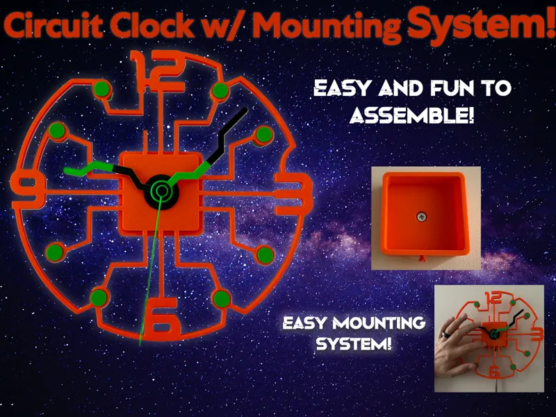 Circuit Clock - W/ EZ Wall Mount