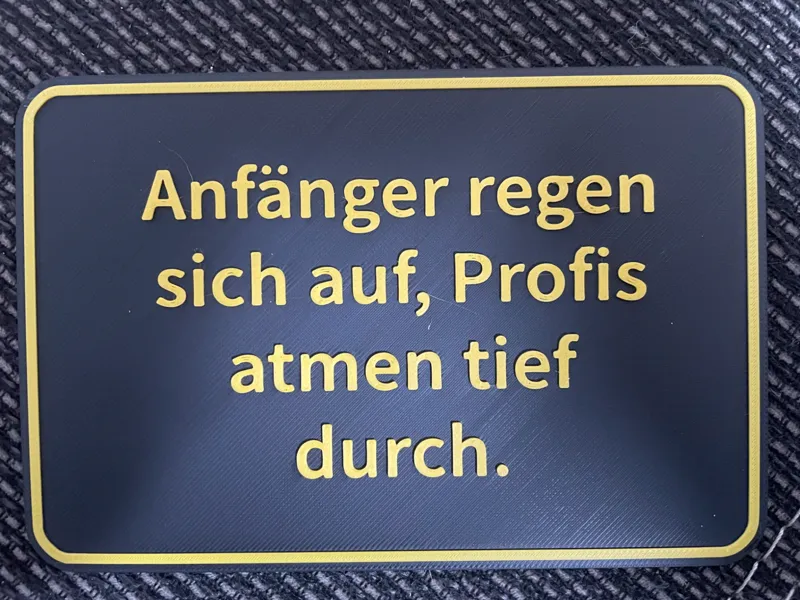 Anfänger regen sich auf, Profis atmen tief durch