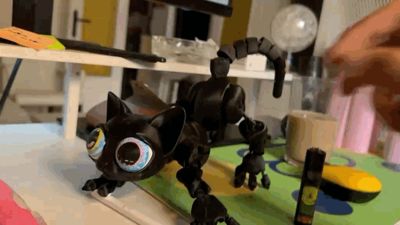 NEKO Bot – Robotic Sphynx mecha  black  baby Cat