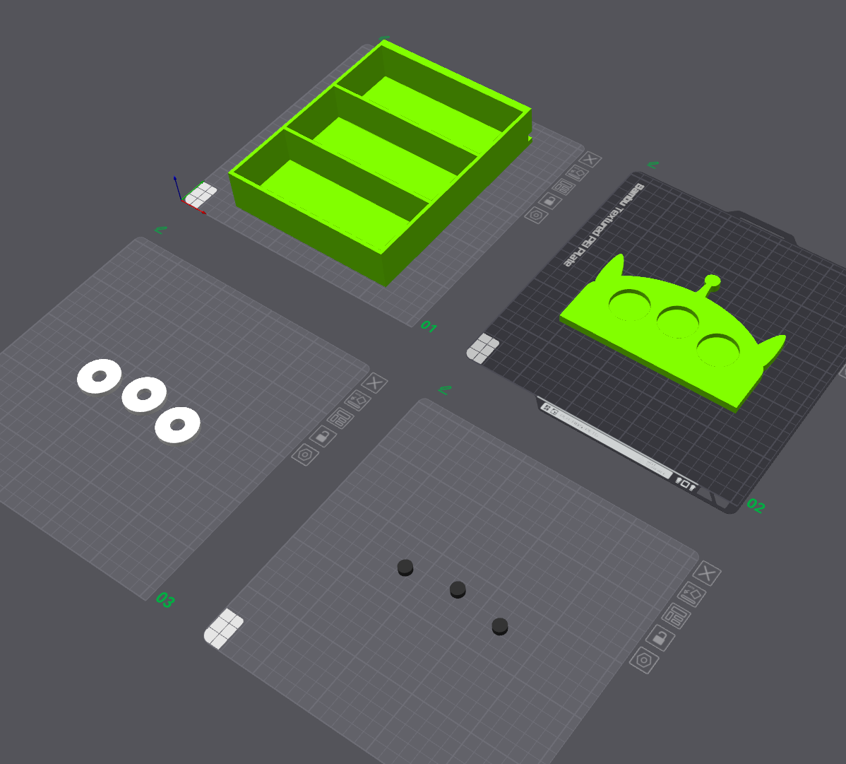 Miniatura 2 do modelo 3D 玩具总动员 三眼仔 萌粒盲盒 展示柜 收纳柜（无需AMS）
