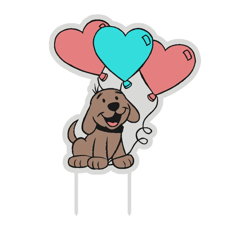Color dog- Cake topper