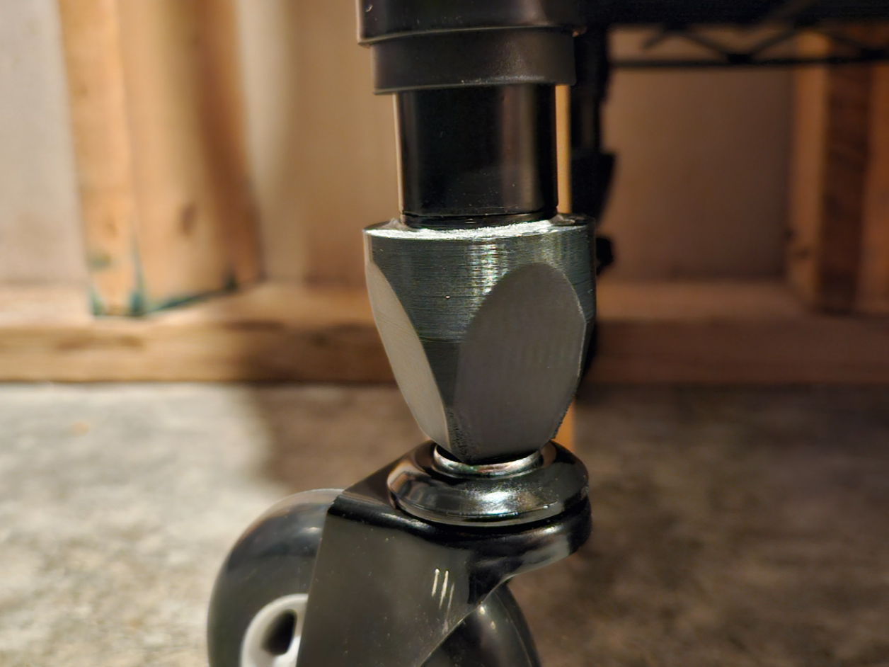 Caster adapter for wire storage rack