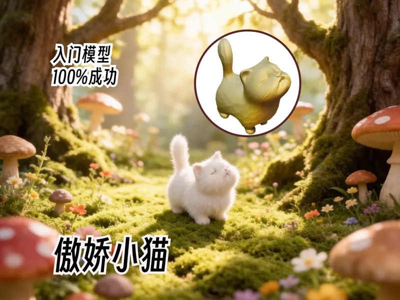 傲娇小猫 木雕 可爱小猫