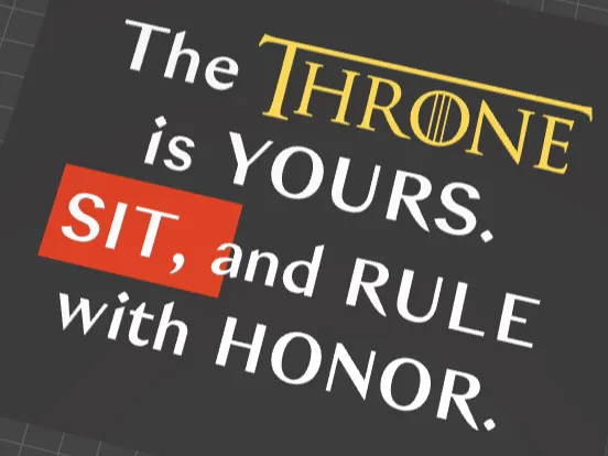 Game of Thrones Toilet Sign – Sit and Rule!