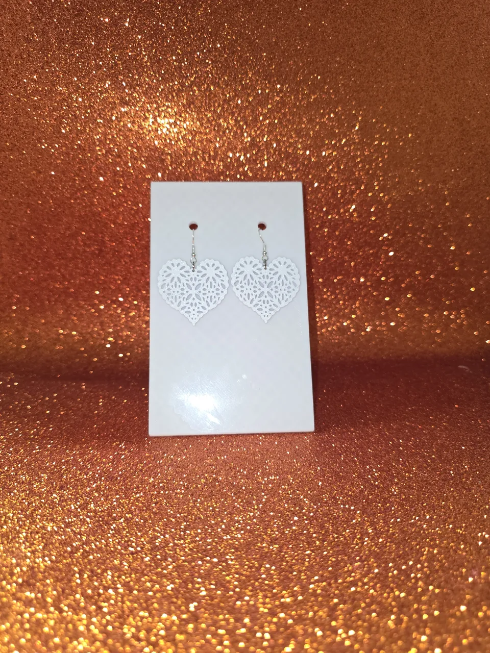 Flowery heart earrings view 2