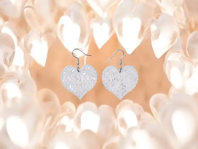 Flowery heart earrings