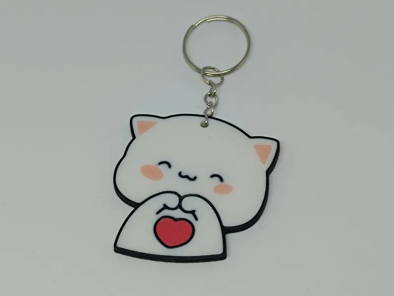 Cat with Heart Keychain (Valentines Day)