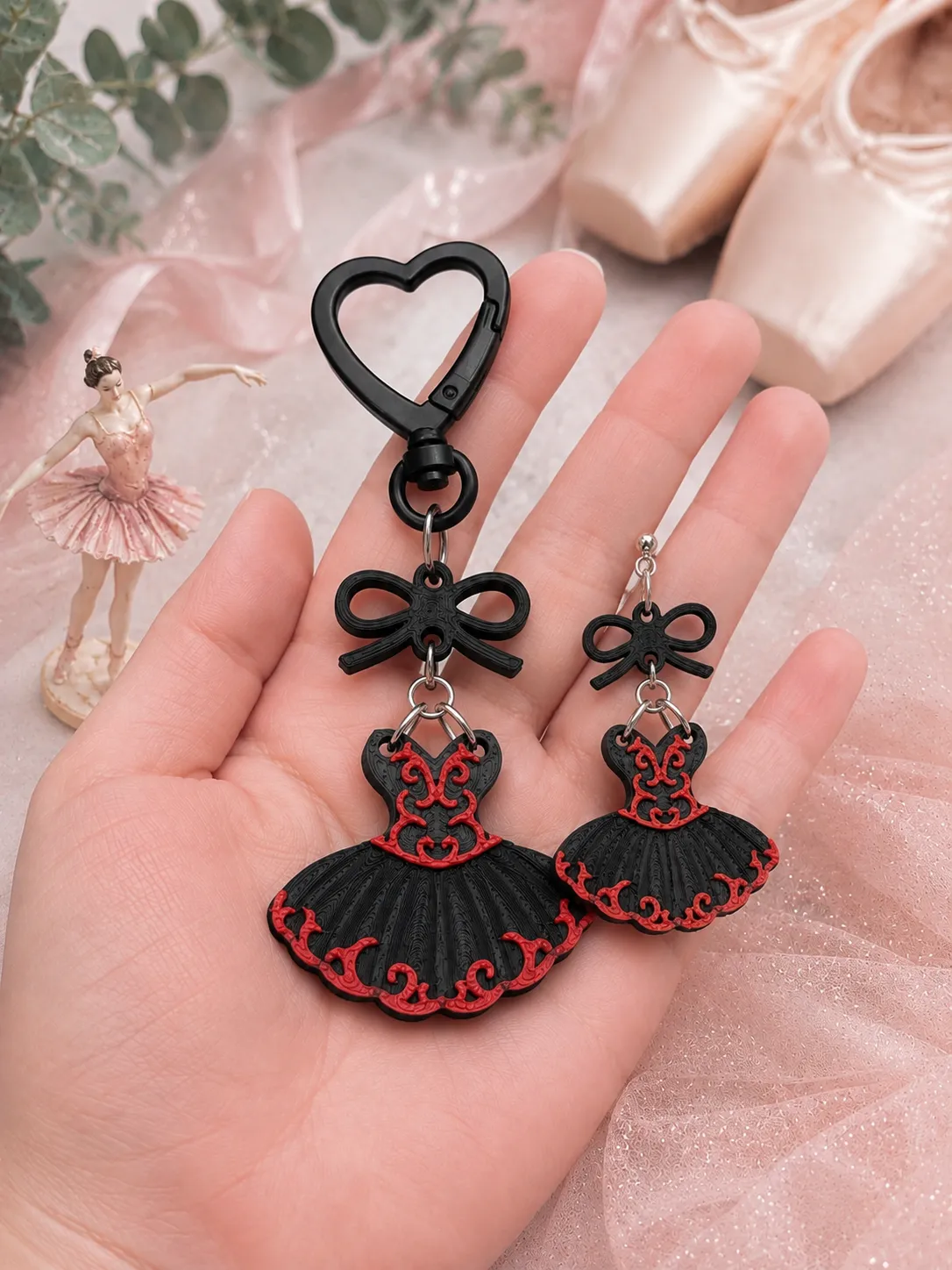 Ballet Belle Dress Earrings & Keychain view 4