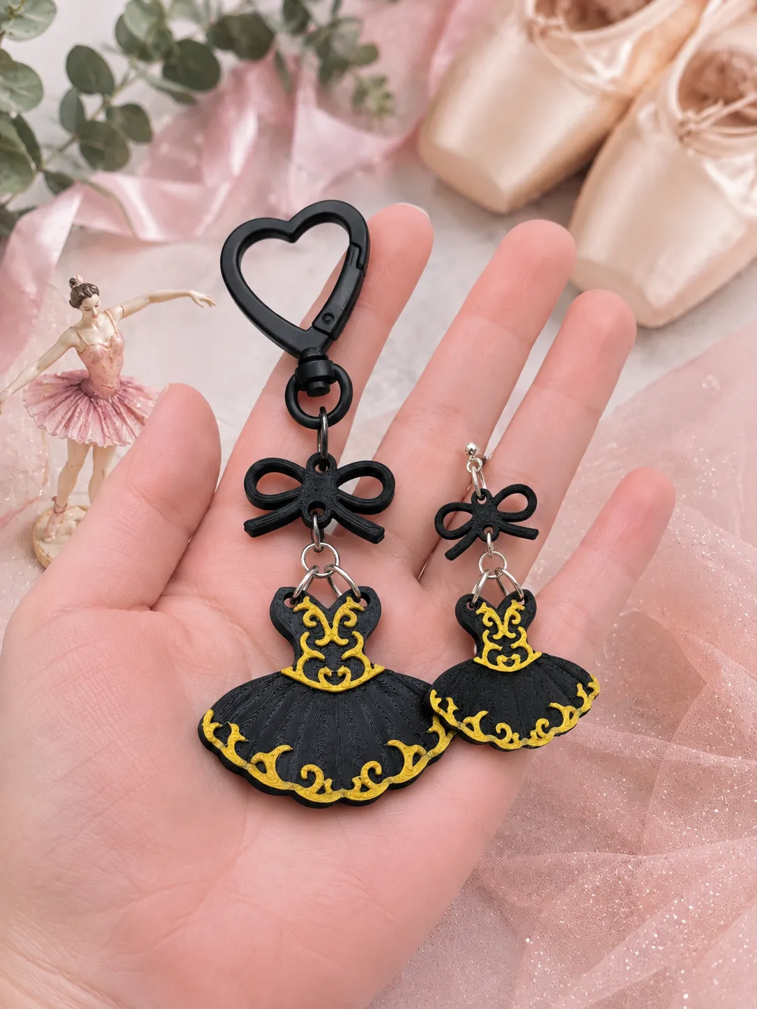 Ballet Belle Dress Earrings & Keychain view 3
