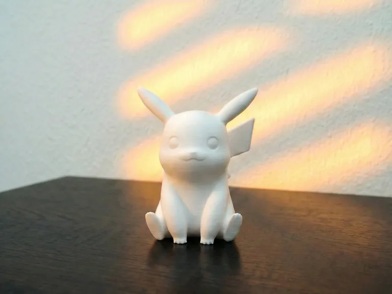 Chubby Sitting Pikachu - Cute Minimalist Figurine