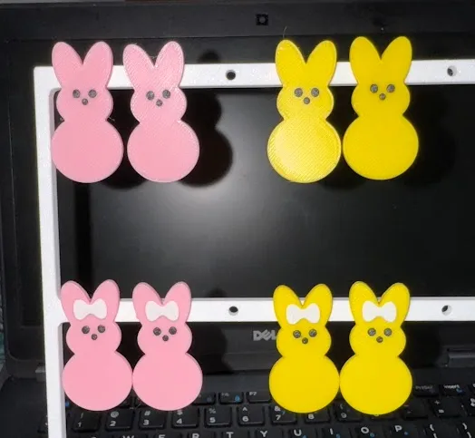 Peep Bunny Earrings for Posts or Hooks view 2