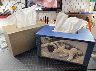Lg Tissue Box Cover w/ Built-in Frame - HueForge