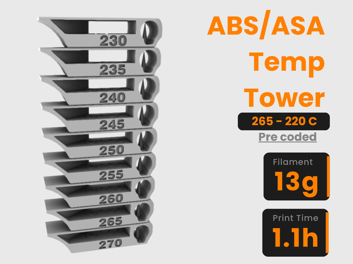 Bambu Studio ABS/ASA Temperature Test Tower
