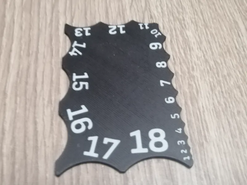 Fillet Gauge Card 1-18mm
