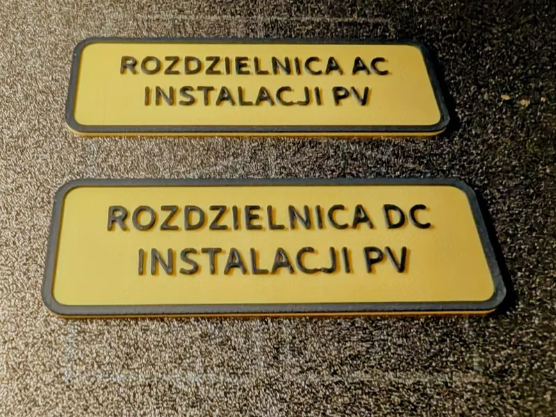 Sign PV AC switchboard