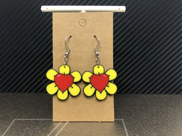 Heart flower earrings, AMS, 0.4 mm nozzle