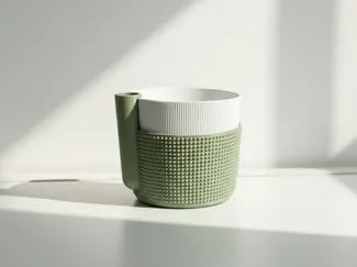 Knurled self watering pot
