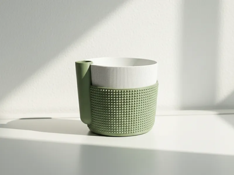 Knurled self watering pot