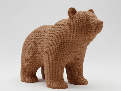 Textured Bear - Modern Geometric Style