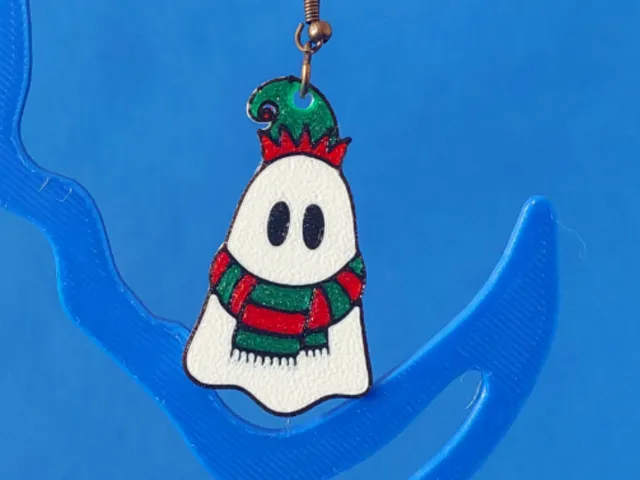 Multicolor Christmas Ghost Scarf Earrings