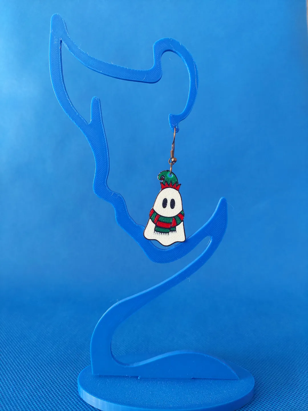 Multicolor Christmas Ghost Scarf Earrings view 2