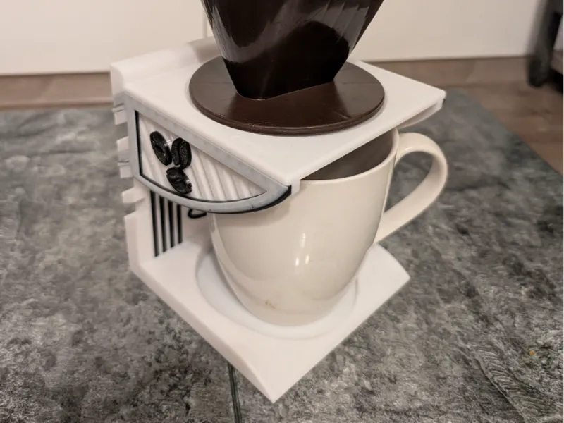 Kaffee-Tropfstation, Höhenverstellbar. 