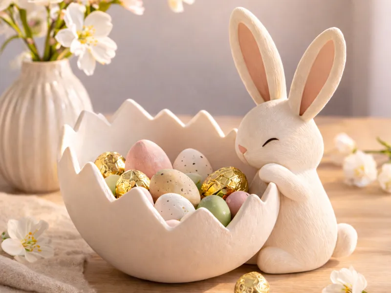Cuenco - Conejo de Pascua con cola v2