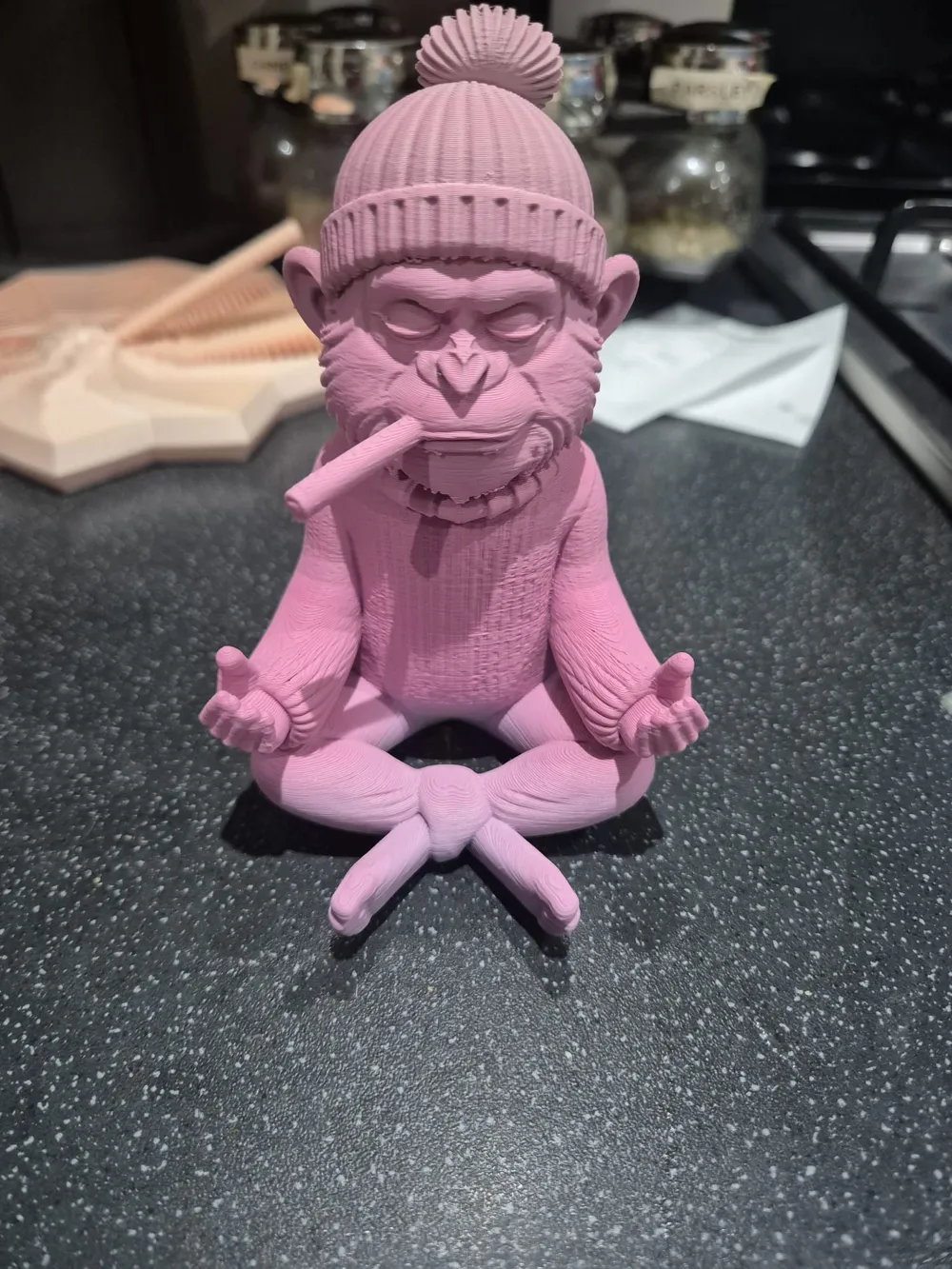 Özel Tasarım Rahatlatıcı Maymun Meditasyon Biblo Dekoratif Koleksiyonluk Süs