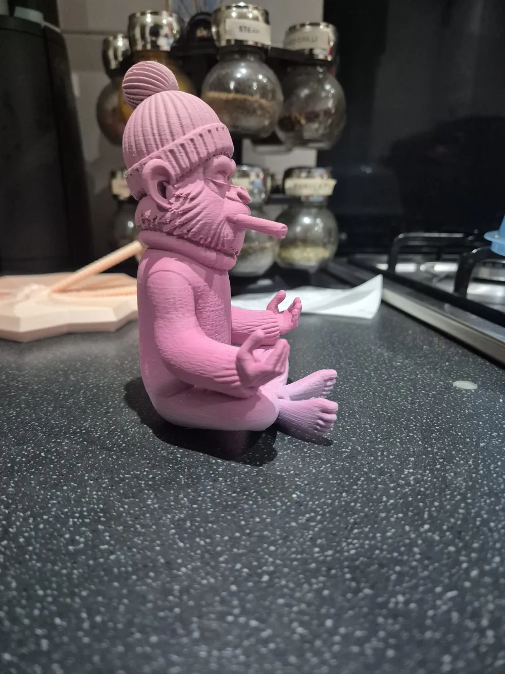 Özel Tasarım Rahatlatıcı Maymun Meditasyon Biblo Dekoratif Koleksiyonluk Süs