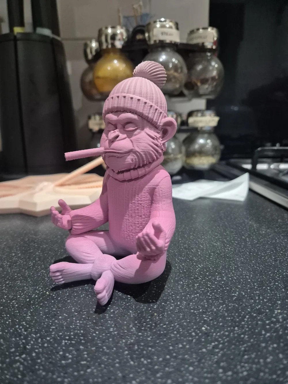 Özel Tasarım Rahatlatıcı Maymun Meditasyon Biblo Dekoratif Koleksiyonluk Süs