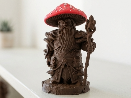 Mushroom Shaman Figurine - Fantasy Forest Art