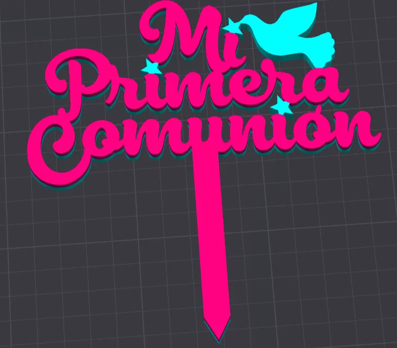 Toper comunión bicolor