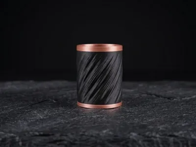 Spiral Pen Holder with Copper Accents