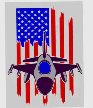 US Flag Jet Fighter Lightbox