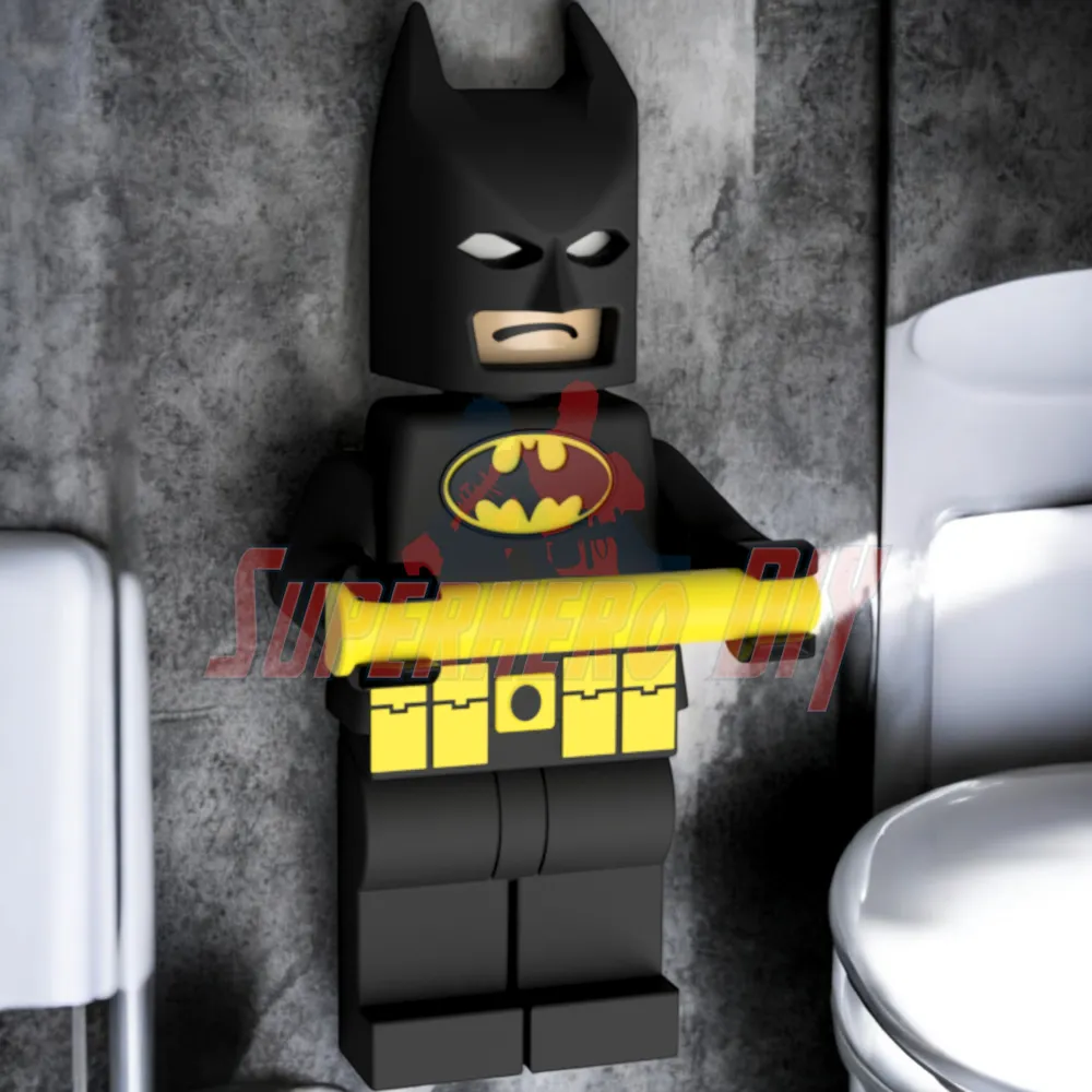 Brick Man Batman Toilet Paper Holder - Free 3D Print Model - MakerWorld