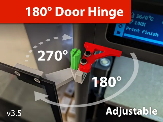 P1S/X1 Door hinge 180/270° - V3 adjustable