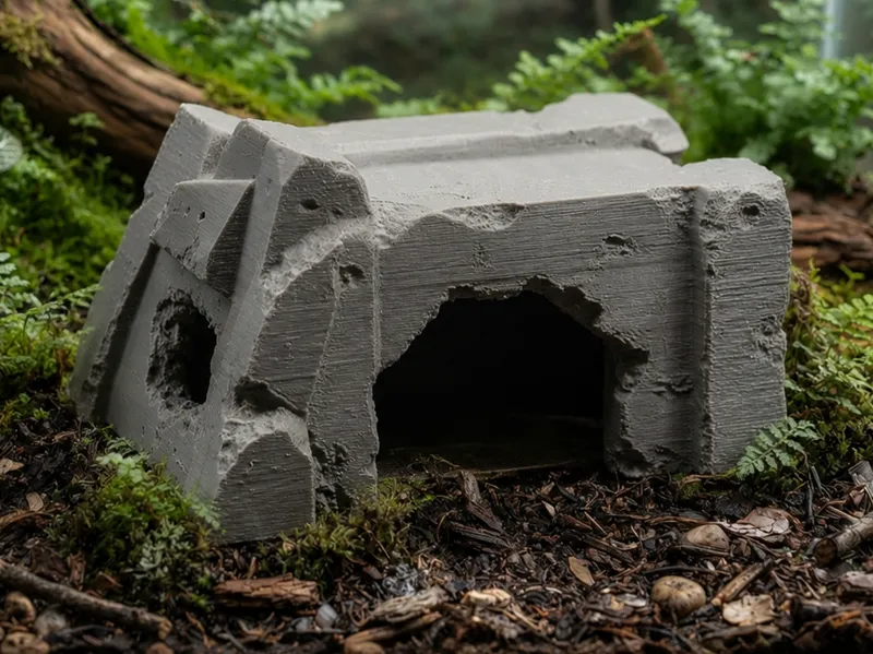 Ruined Concrete Bunker -Terrarium & Aquarium Decor