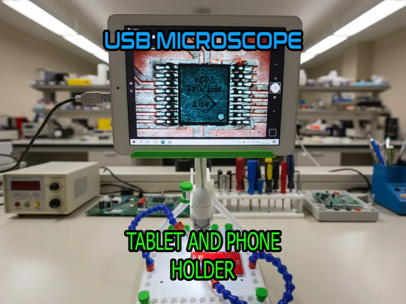 Soporte de tablet o telefono para microscopio USB