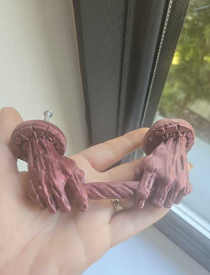 Gothic Hands Cabinet Handle – 96 mm Furniture Pull - 1