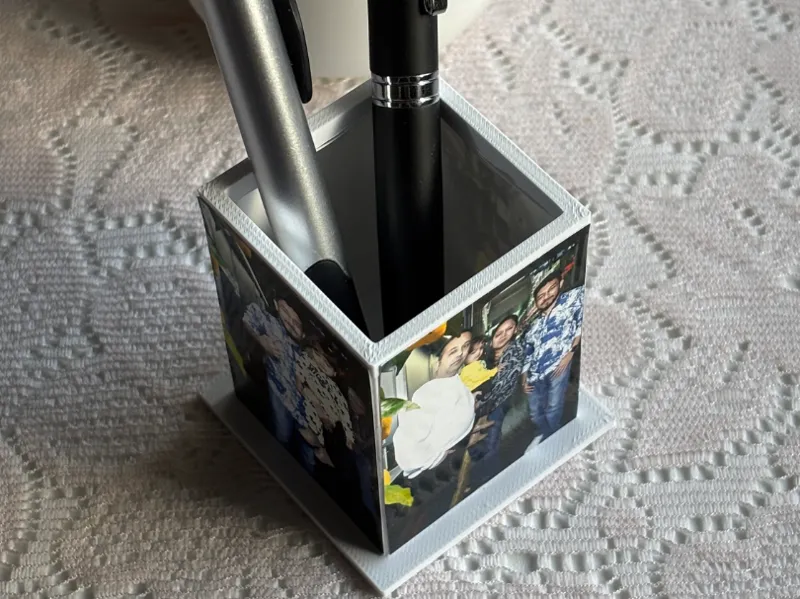 Photo Cube Pen Holder