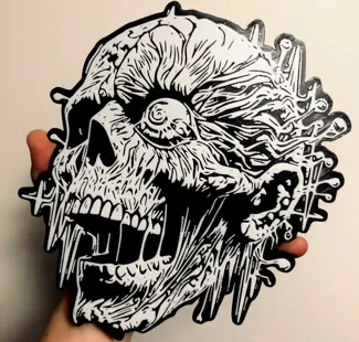 Halloween Zombie Skull - Two Colour - No AMS