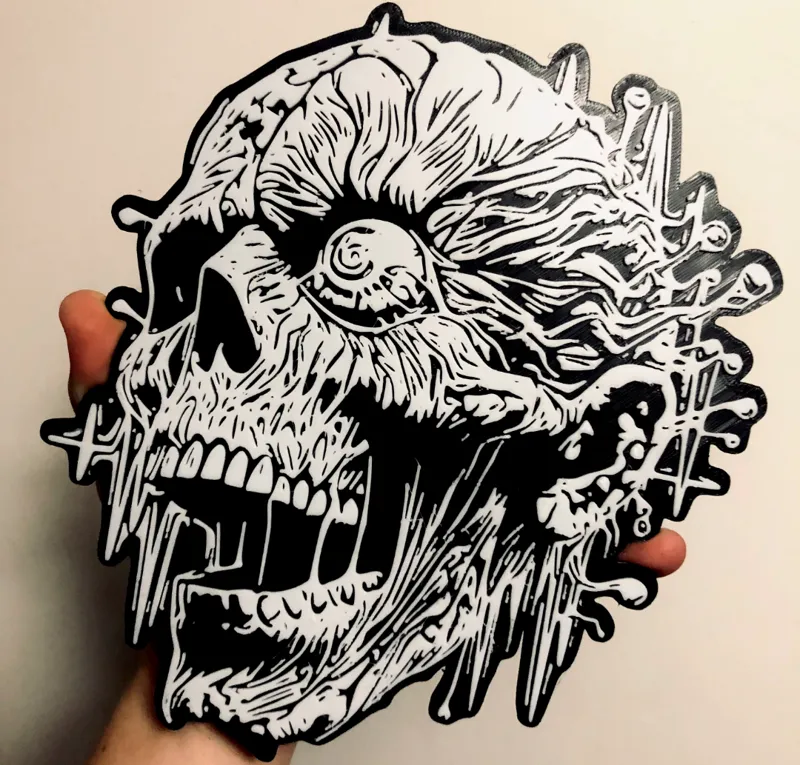 Halloween Zombie Skull - Two Colour - No AMS