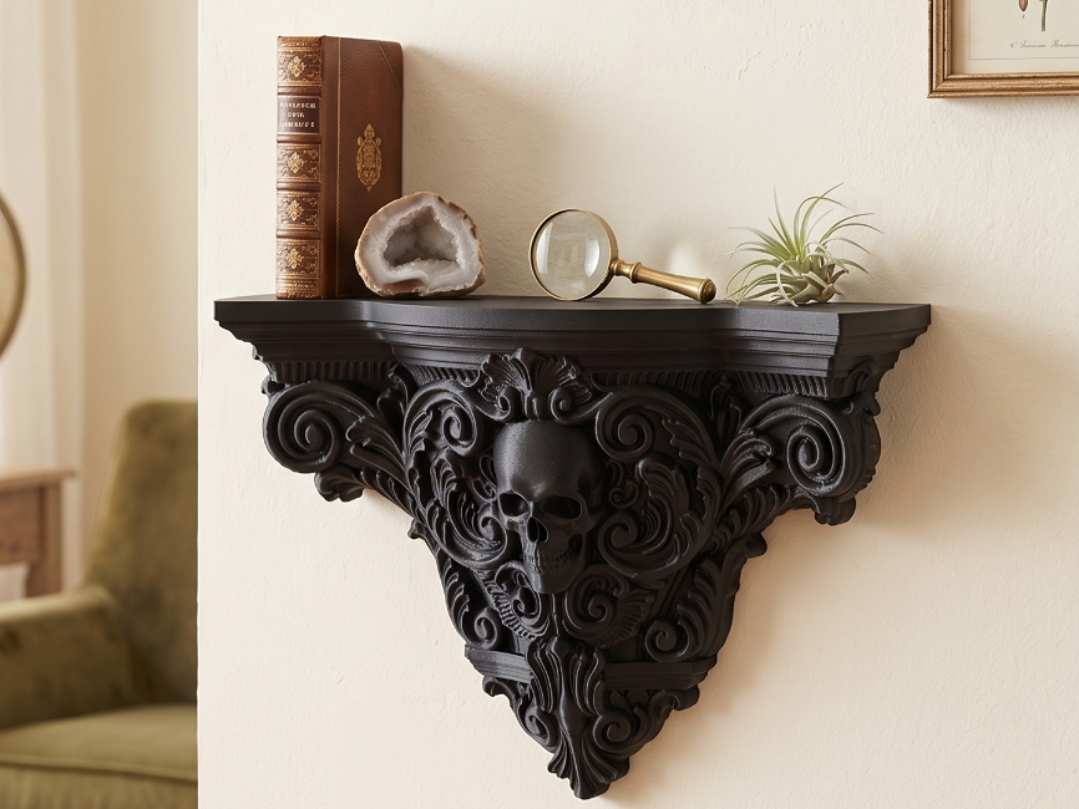 Baroque Skull Console - The Memento Mori Art