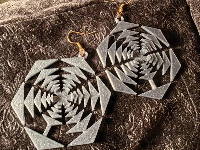 Earrings - Touching hexagons