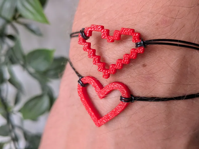 Heart & Pixel Heart Charms